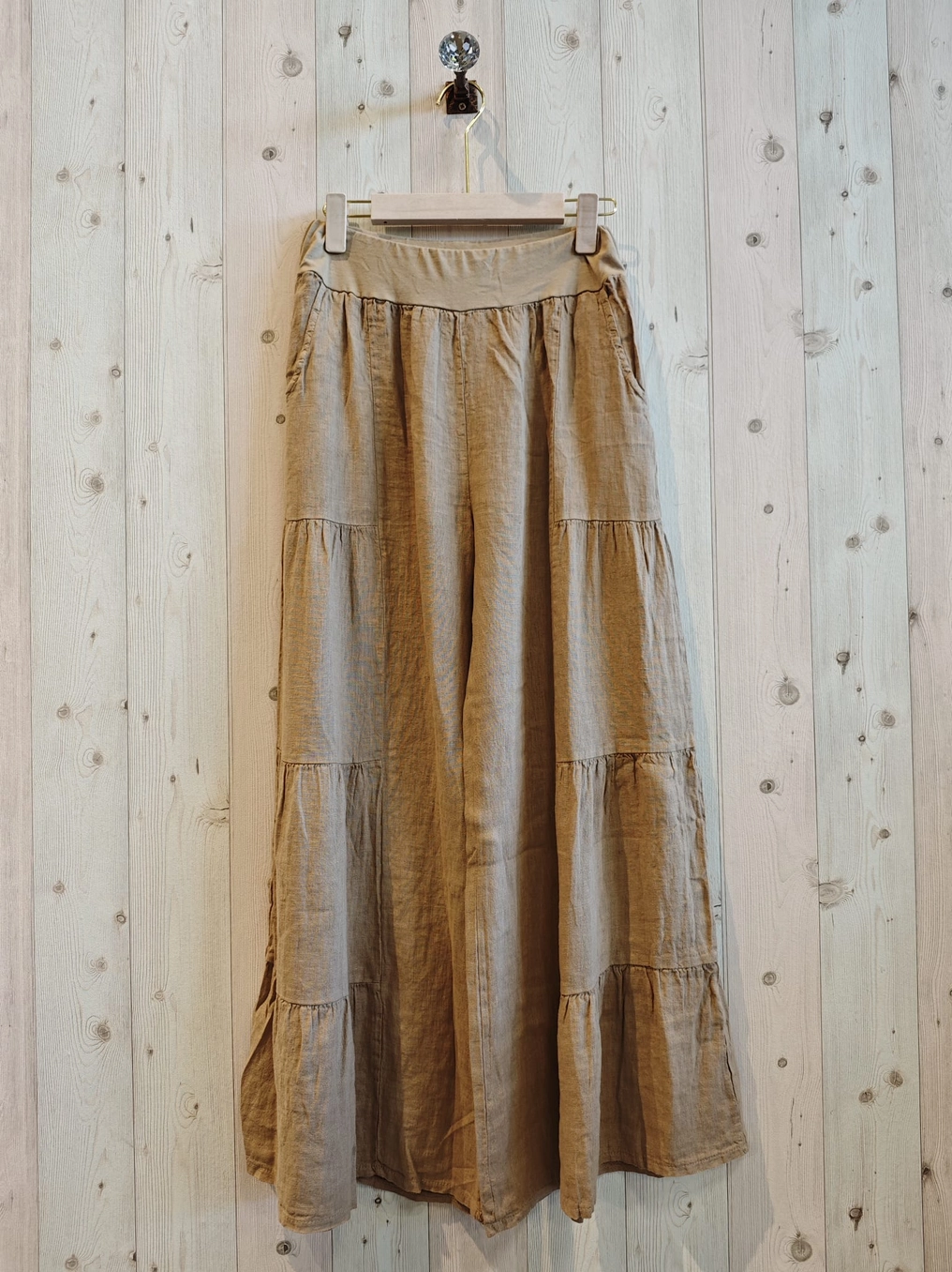 Linen Wide Leg Tiered Pants