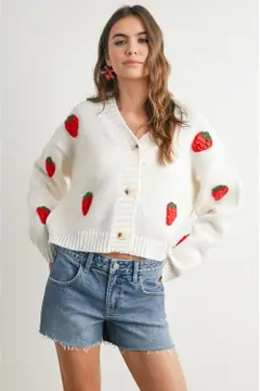 Strawberry Embroidered Sweater