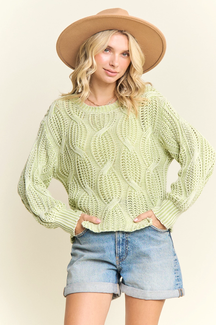 Ribbed Textured Knit Sweater