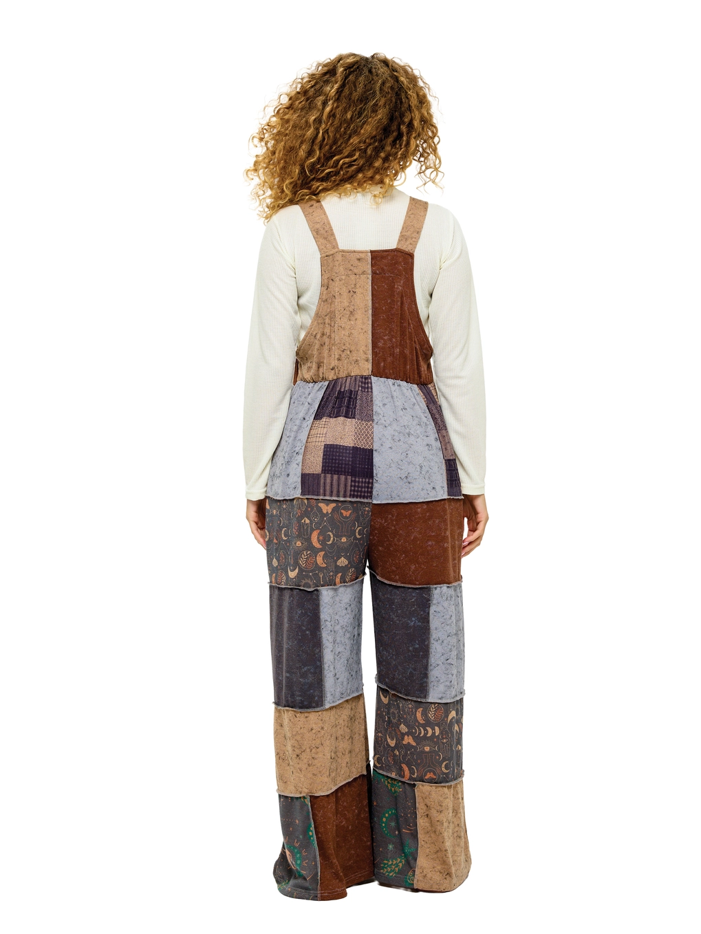 Celestial Gypsy Patchwork Colorblock Overalls