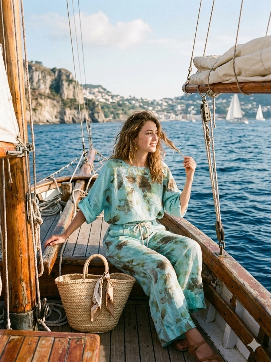 Floral Wide Linen Pants