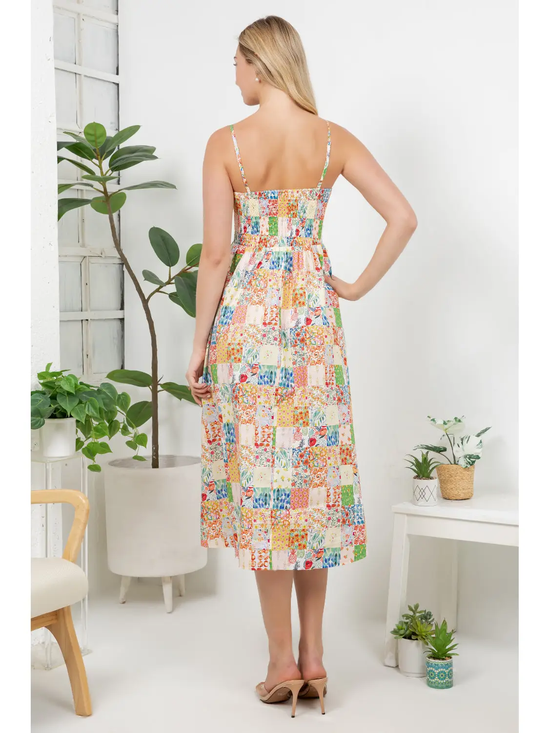 Floral Print Patchwork Maxi