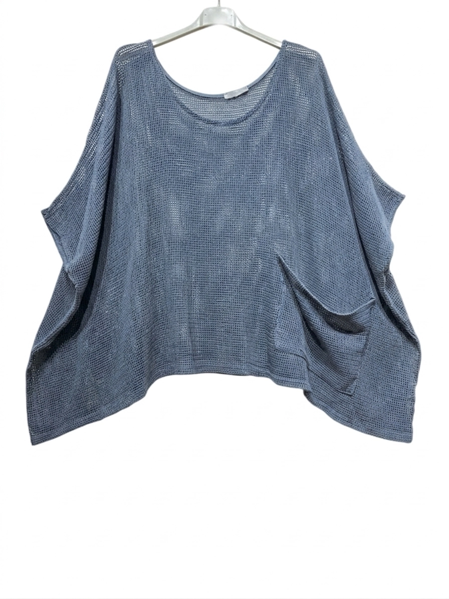 Cotton Mesh Tunic Top