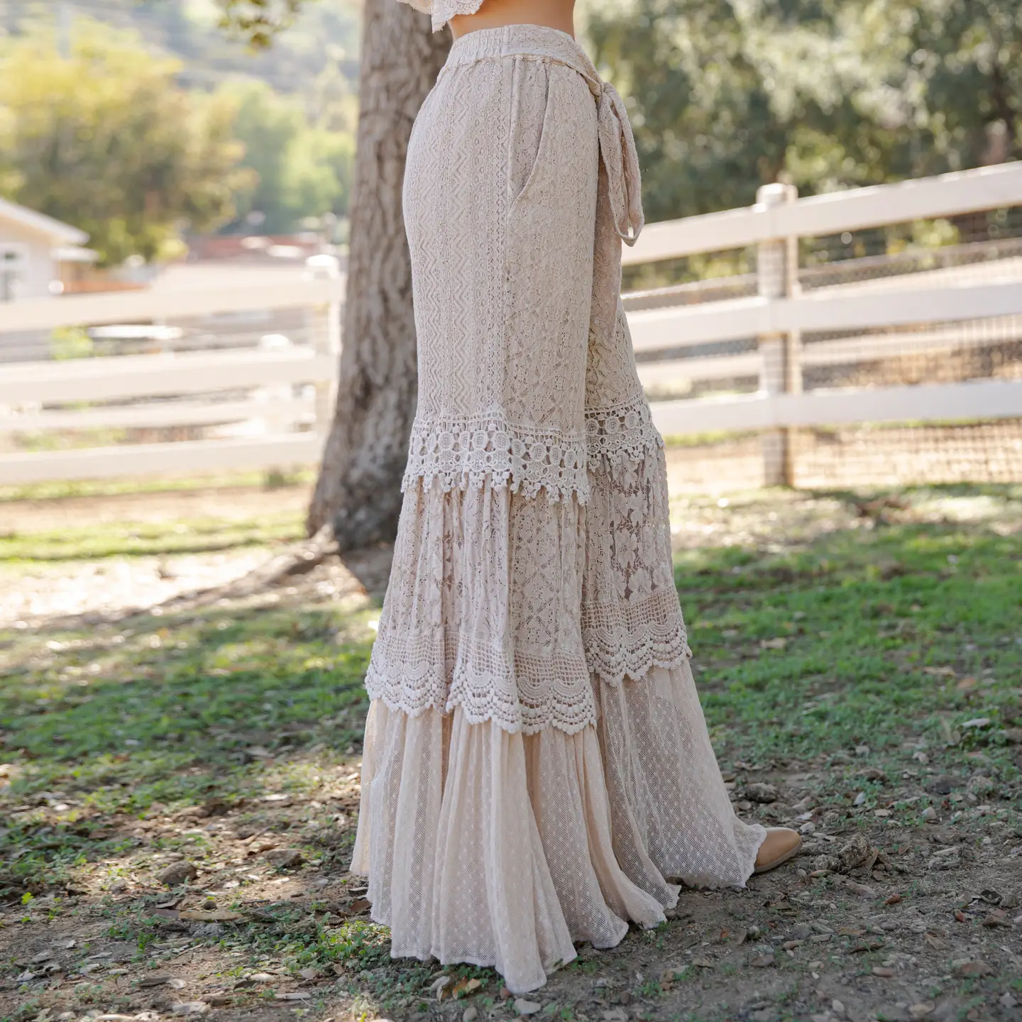 Natural Lace Pants
