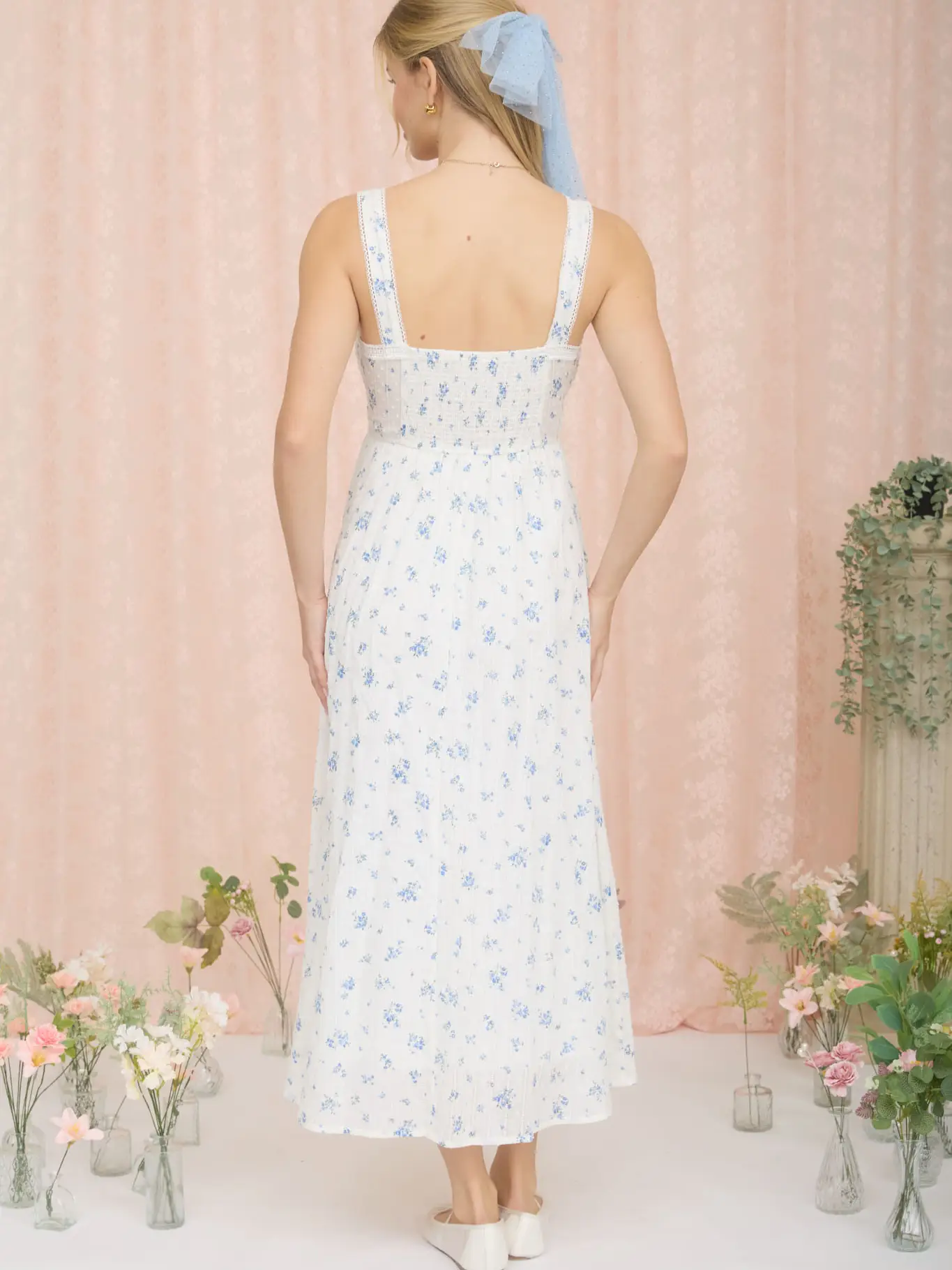 Floral Stripe Maxi Dress