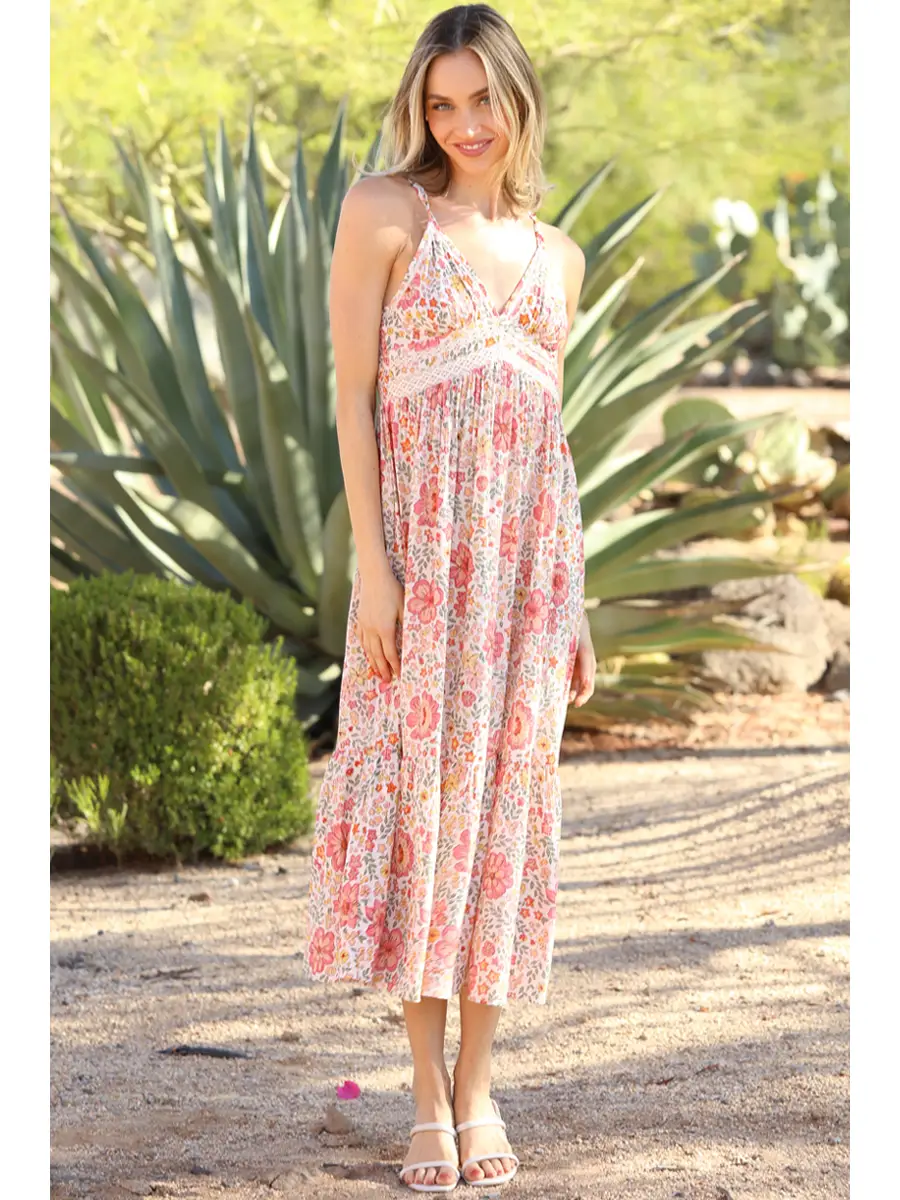 Lace Trim Maxi Dress