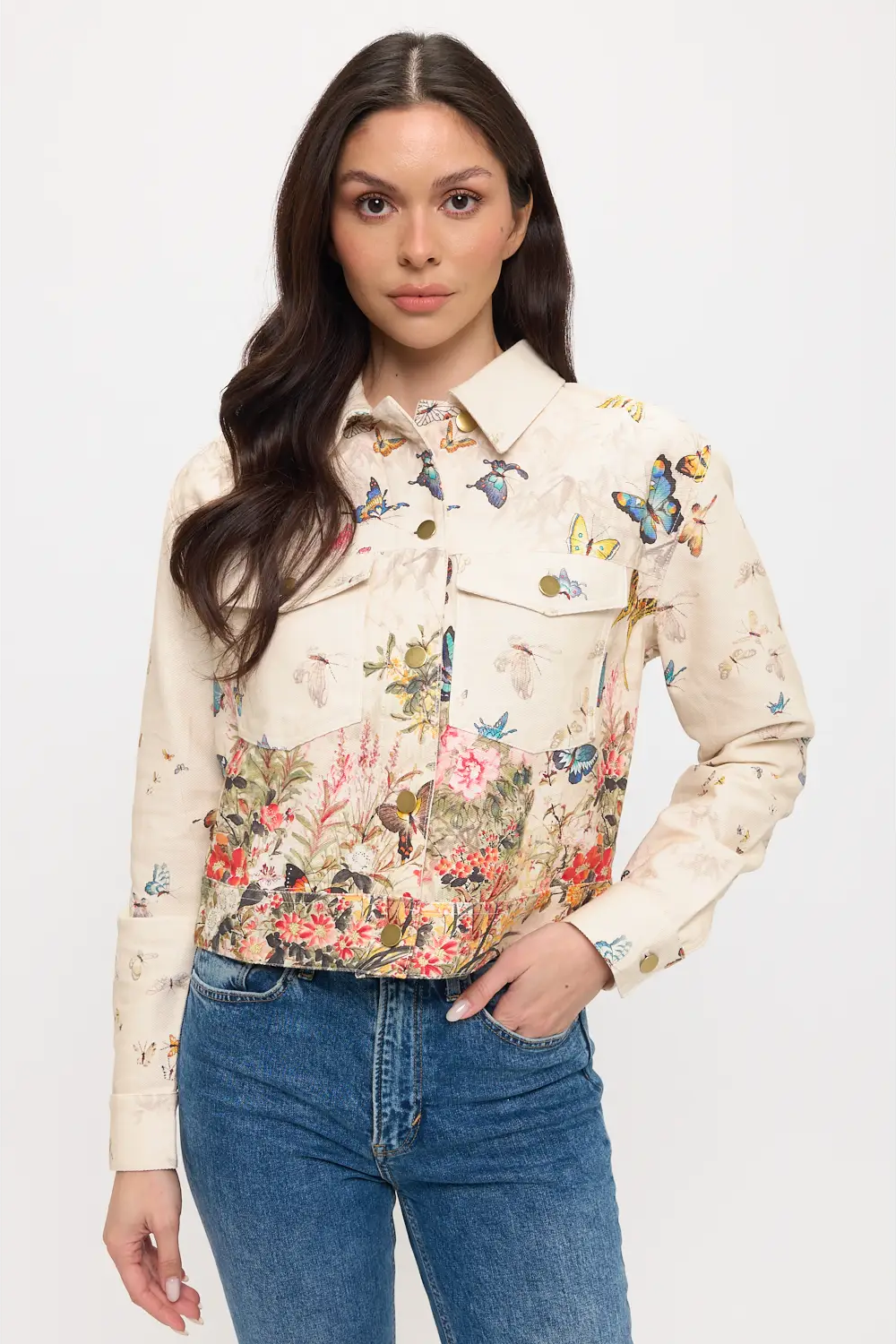 Butterfly Floral Print Jacket