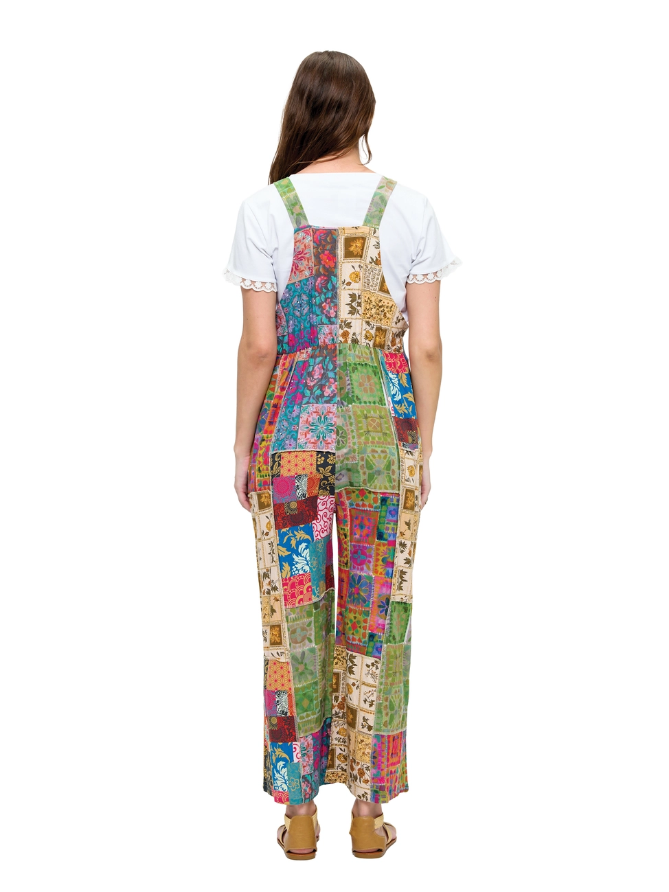 Patchwork Floral Garden Print Overall