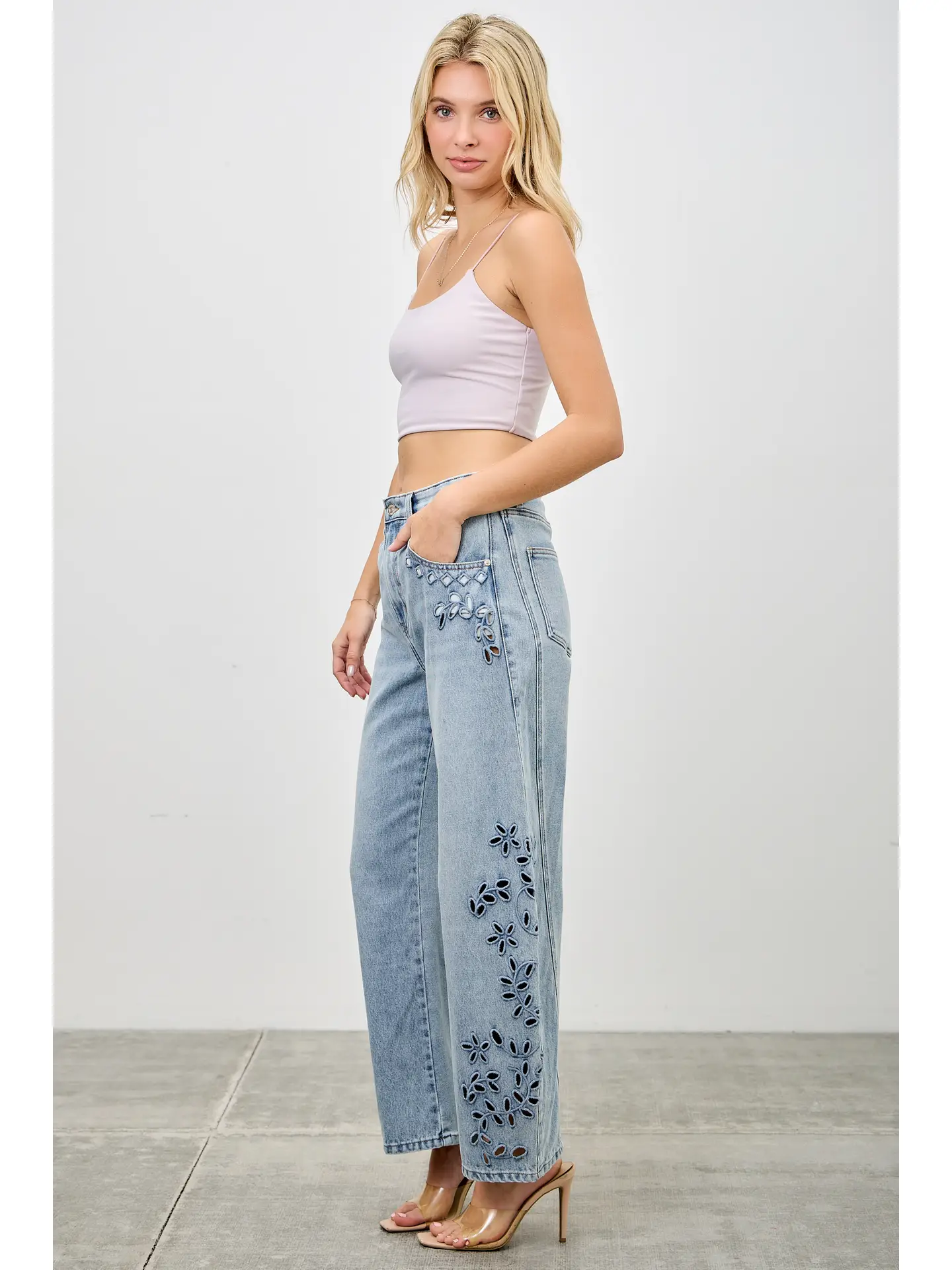 High Rise Low Curve Barrel Jeans