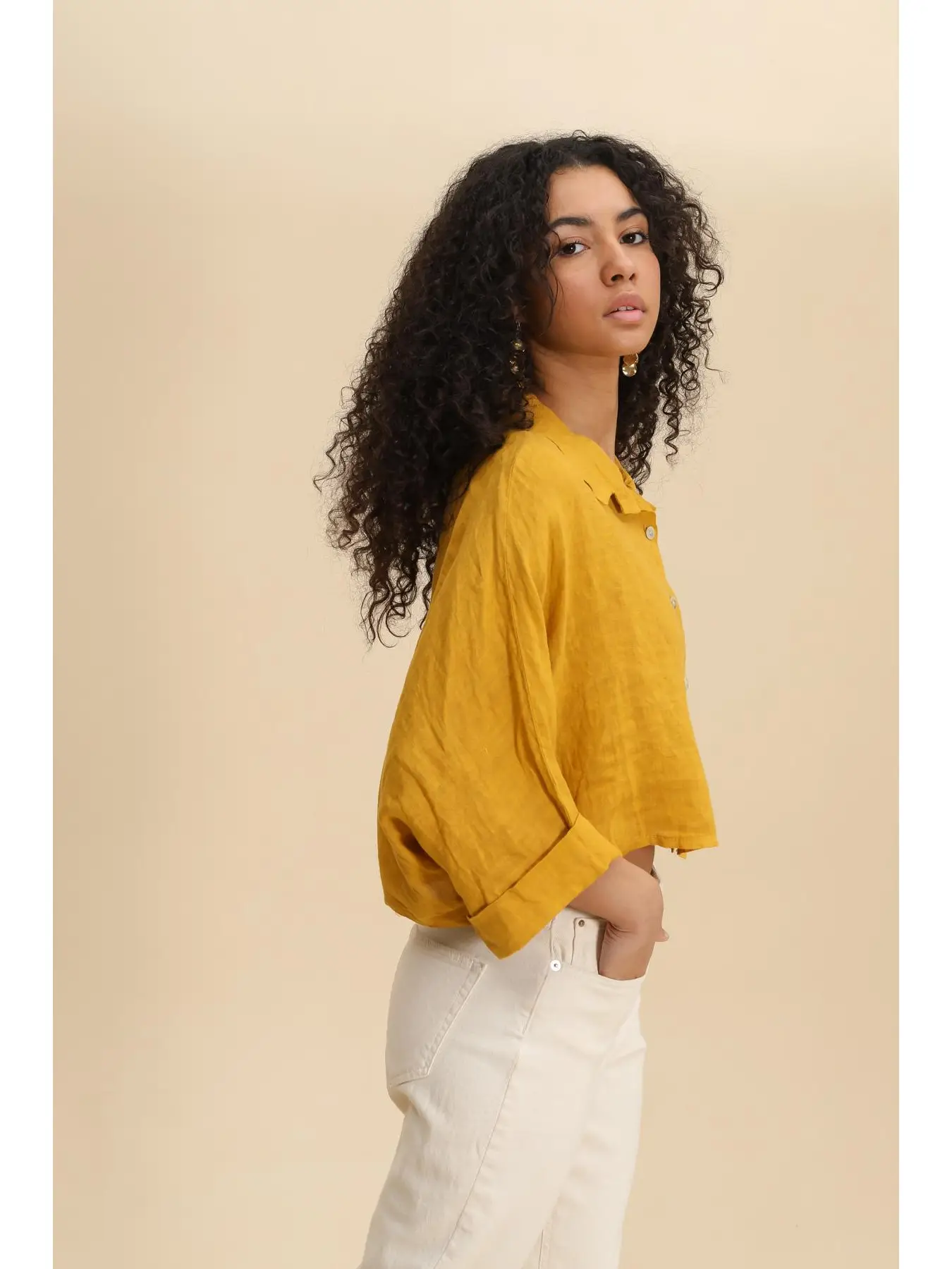 100% Linen Crop Tops
