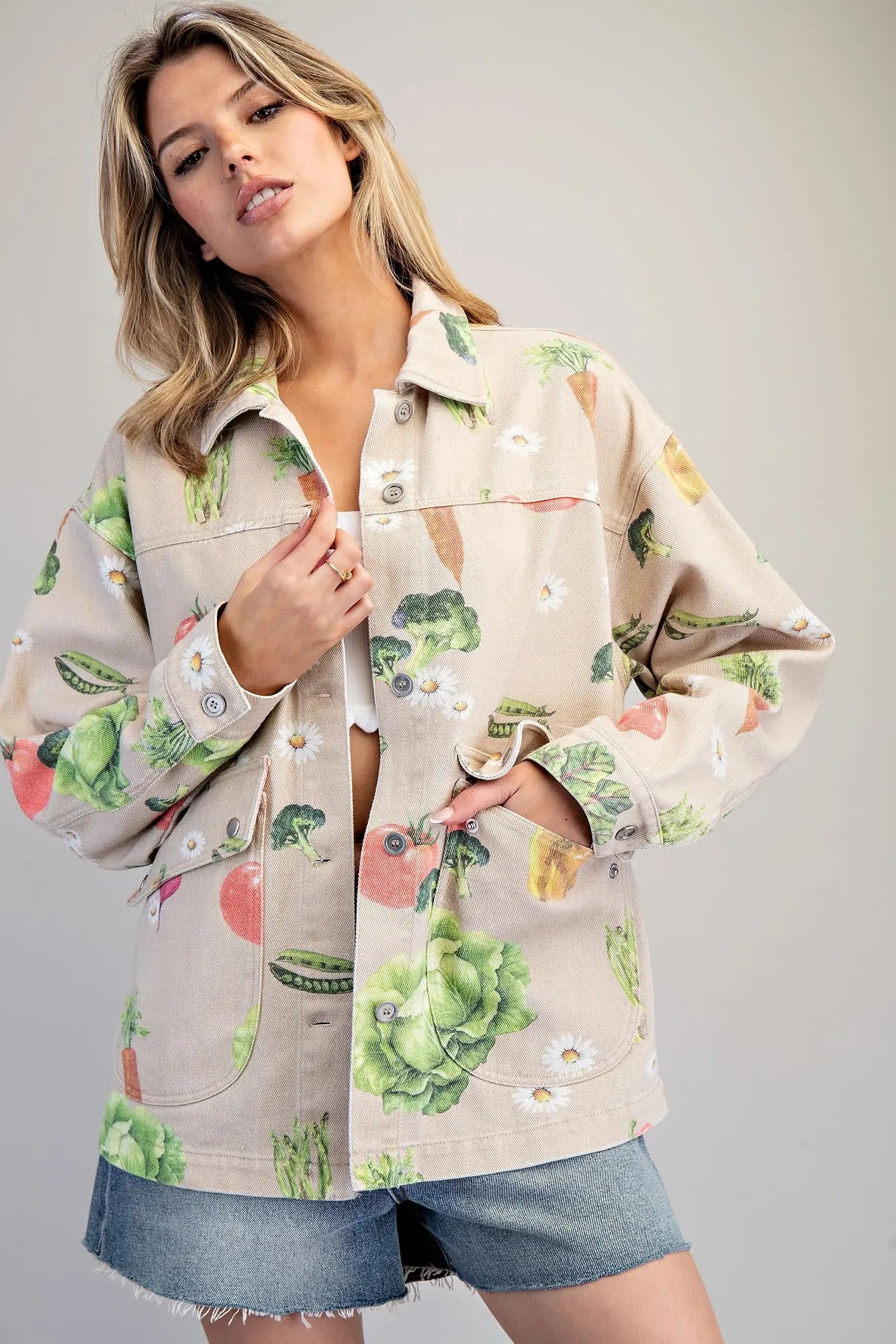 Mineral Washed Garden Inspired Jacket