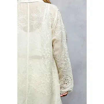 Floral Embroidered Button Shirt