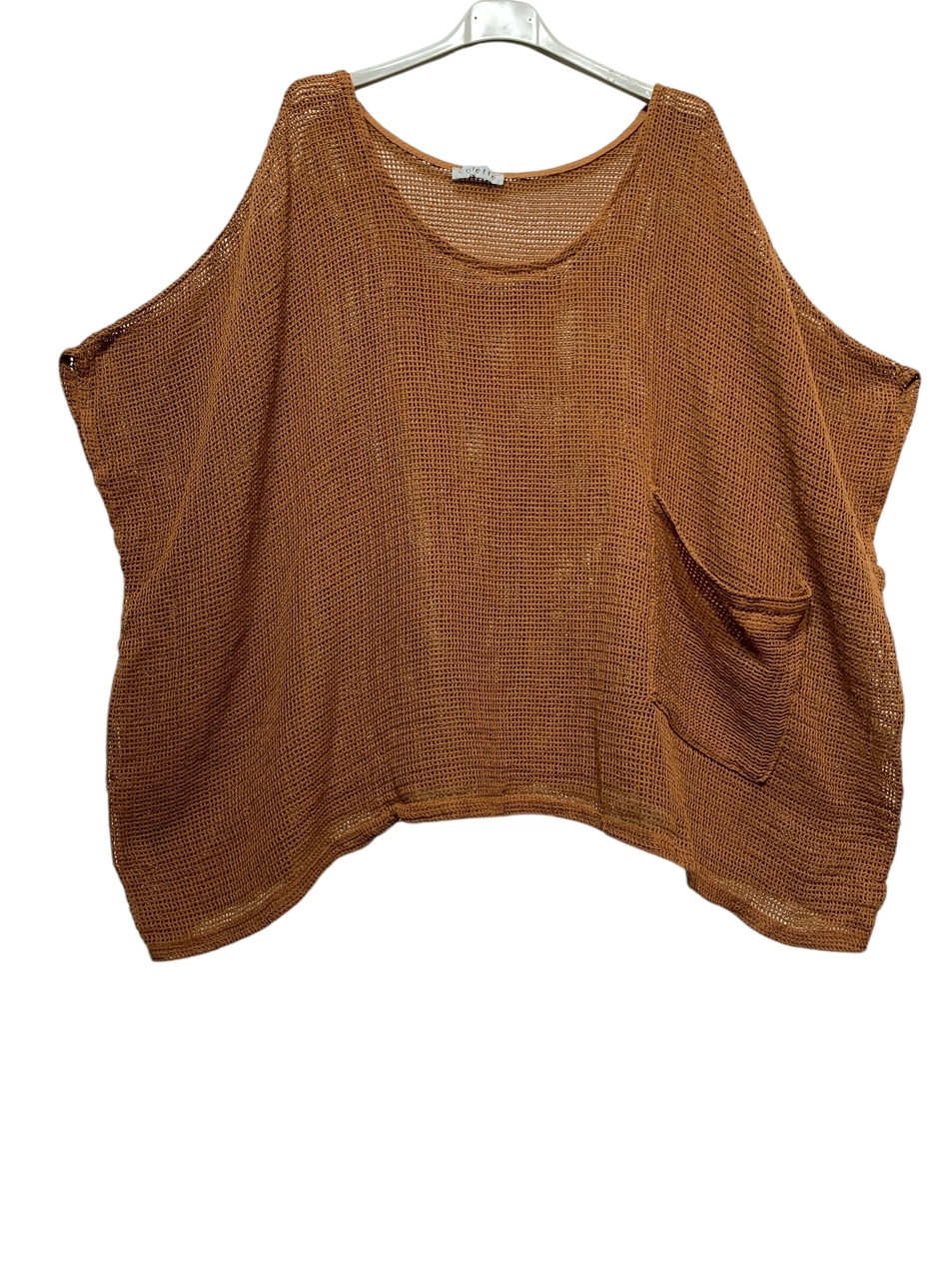 Cotton Mesh Tunic Top