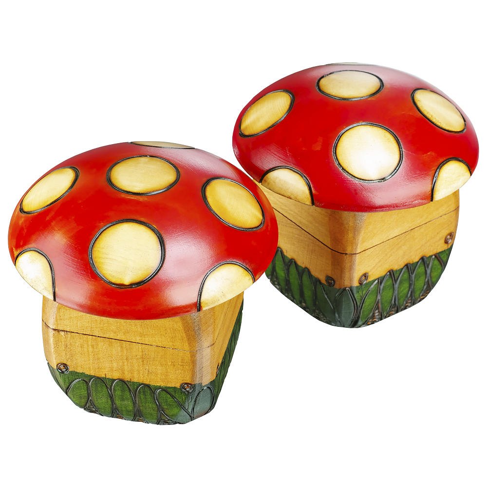 Toadstool Mushroom Wood Box