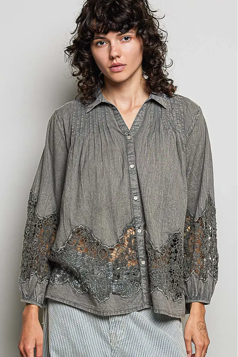Lace Pintuck Blouse