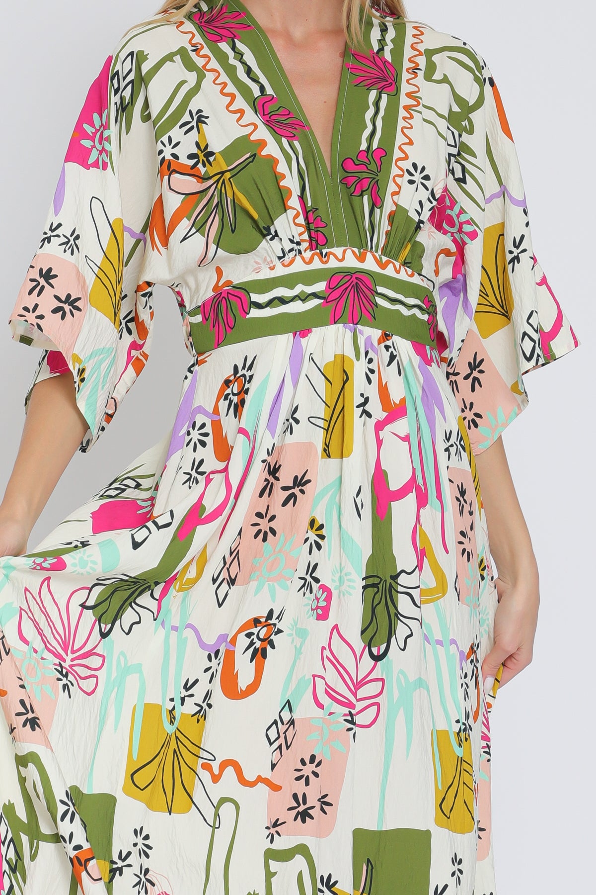 Kimono Sleeve Maxi Dress