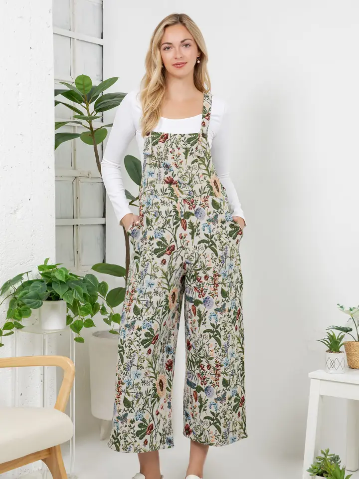 Floral Print Tapestry Overall