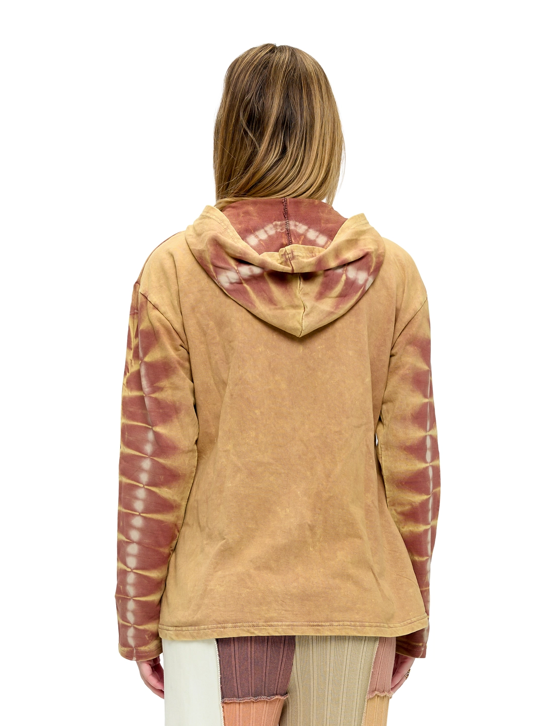 Zip-Up Peace Sign Patch Embroidered Hoodie