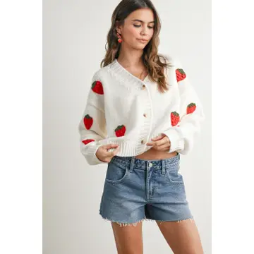 Strawberry Embroidered Sweater