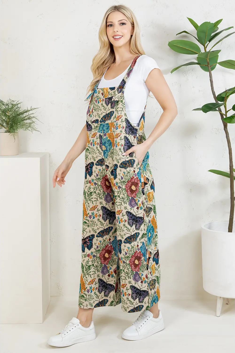Floral Butterfly Overall