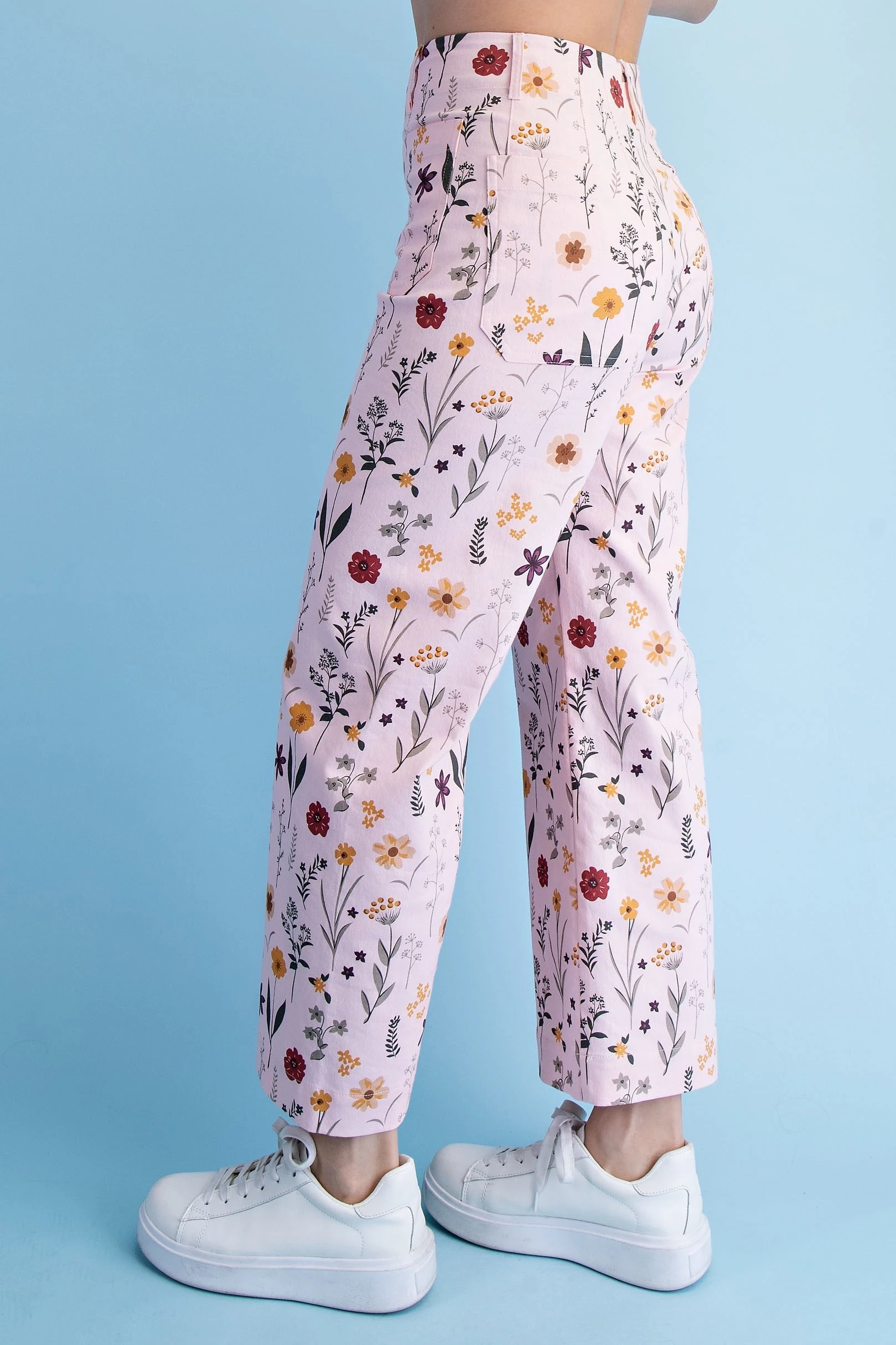 Floral Printed Barrel Leg Pants