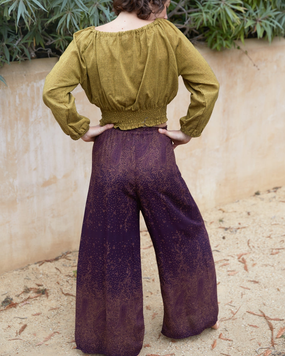 Wide Leg Rayon Pants