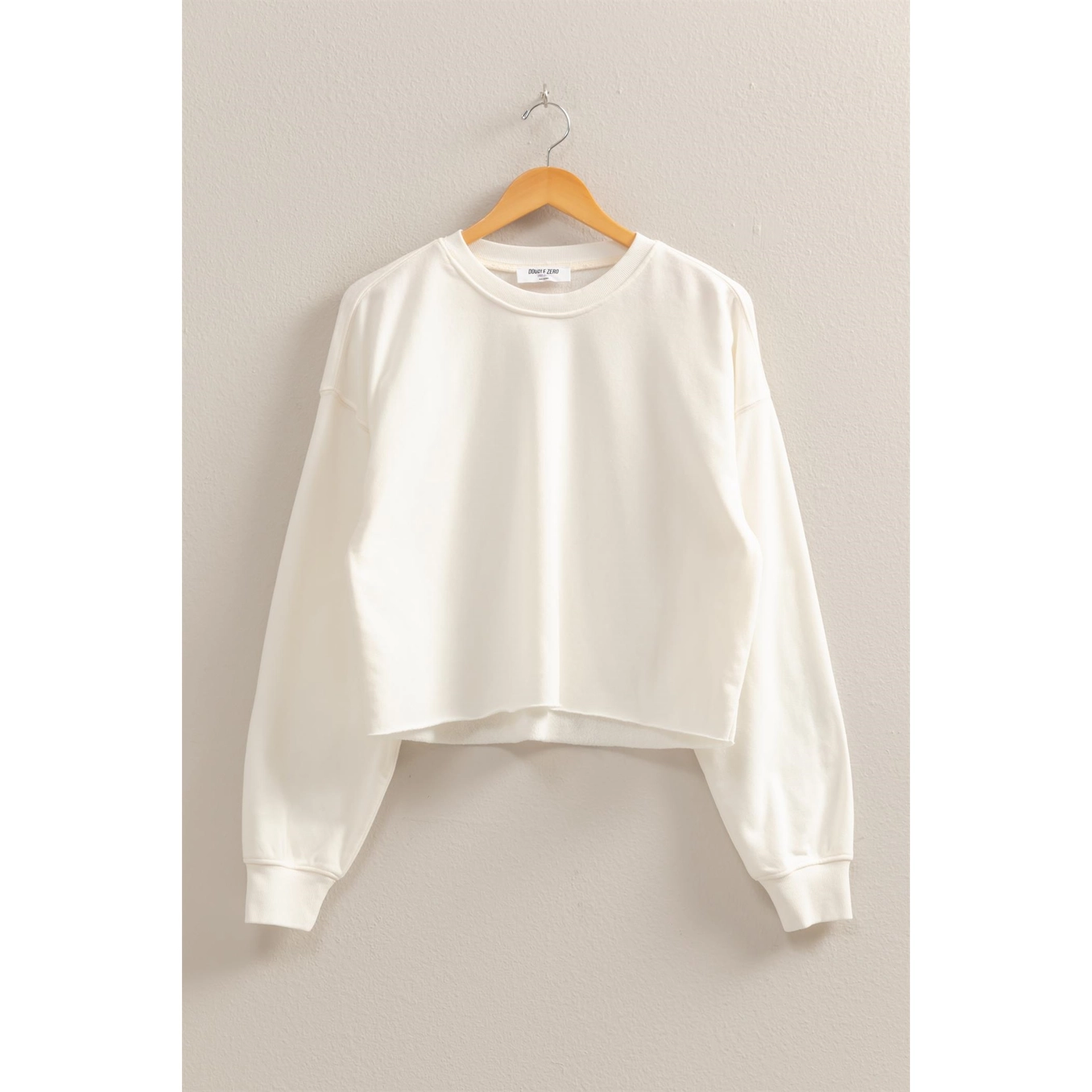 Oversized Cropped Sweatshirt With Raw Hem