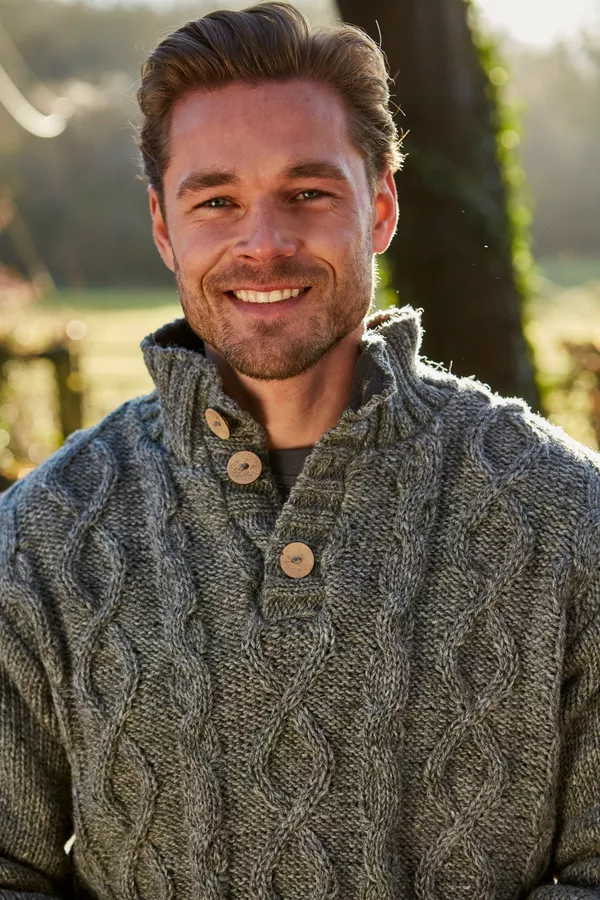 Men's Shetland Button Sweater