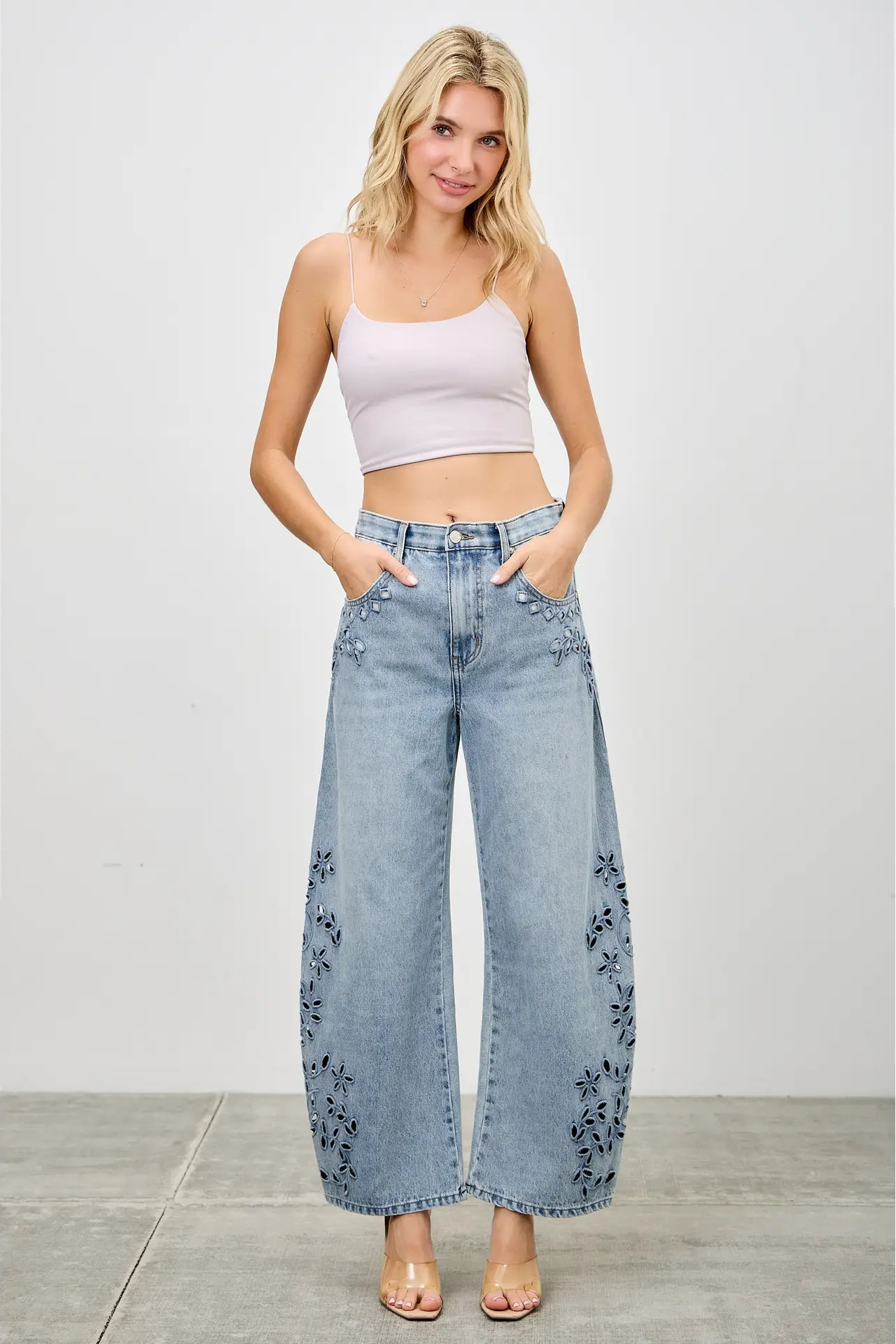 High Rise Low Curve Barrel Jeans