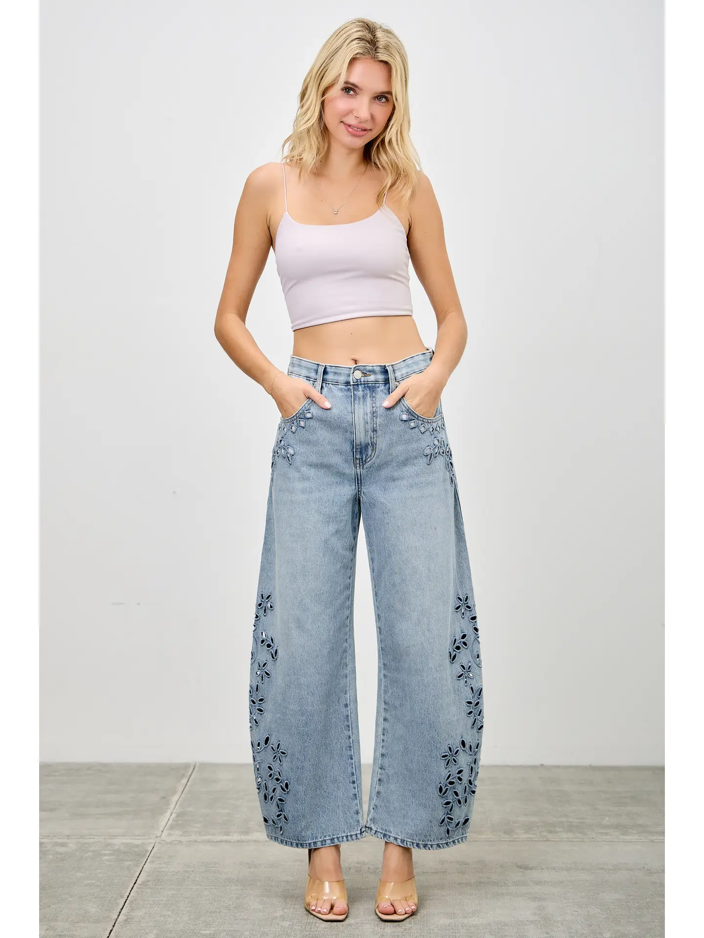 High Rise Low Curve Barrel Jeans