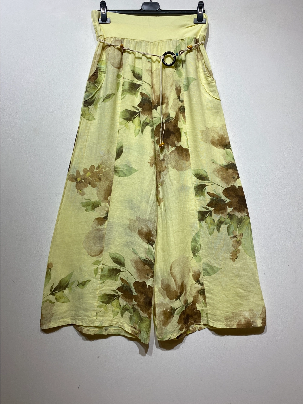 Floral Wide Linen Pants