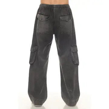 Unisex Stonewash Patch Cargo Pants