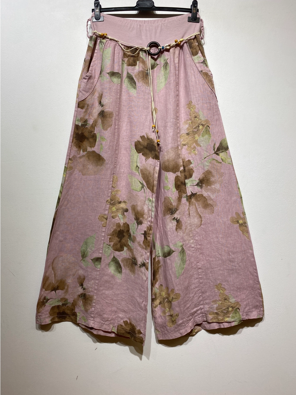 Floral Wide Linen Pants