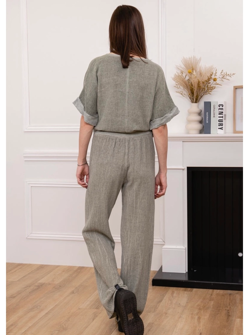 Short Sleeve Blouse-100% Linen