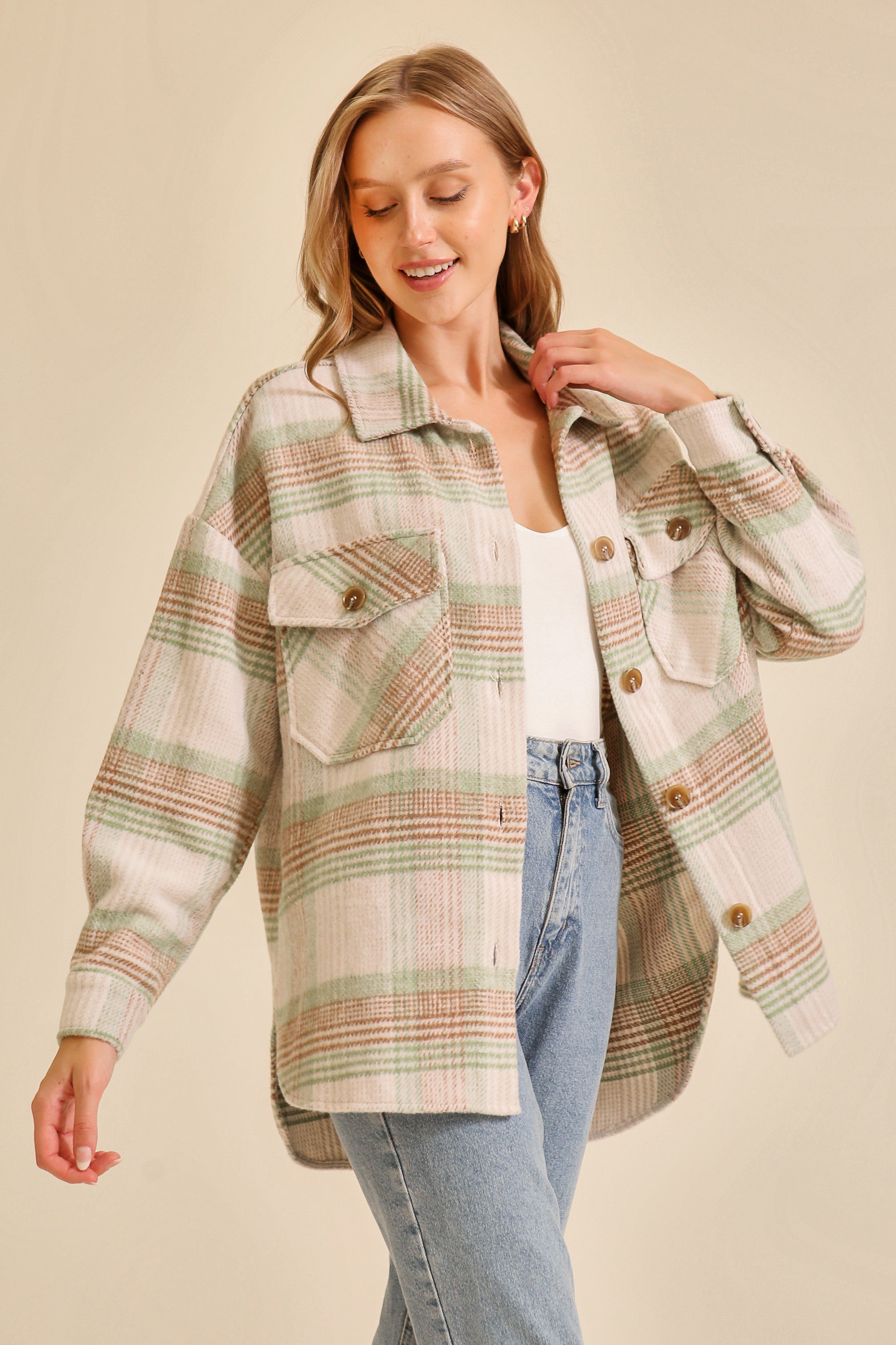Plaid Print Shacket
