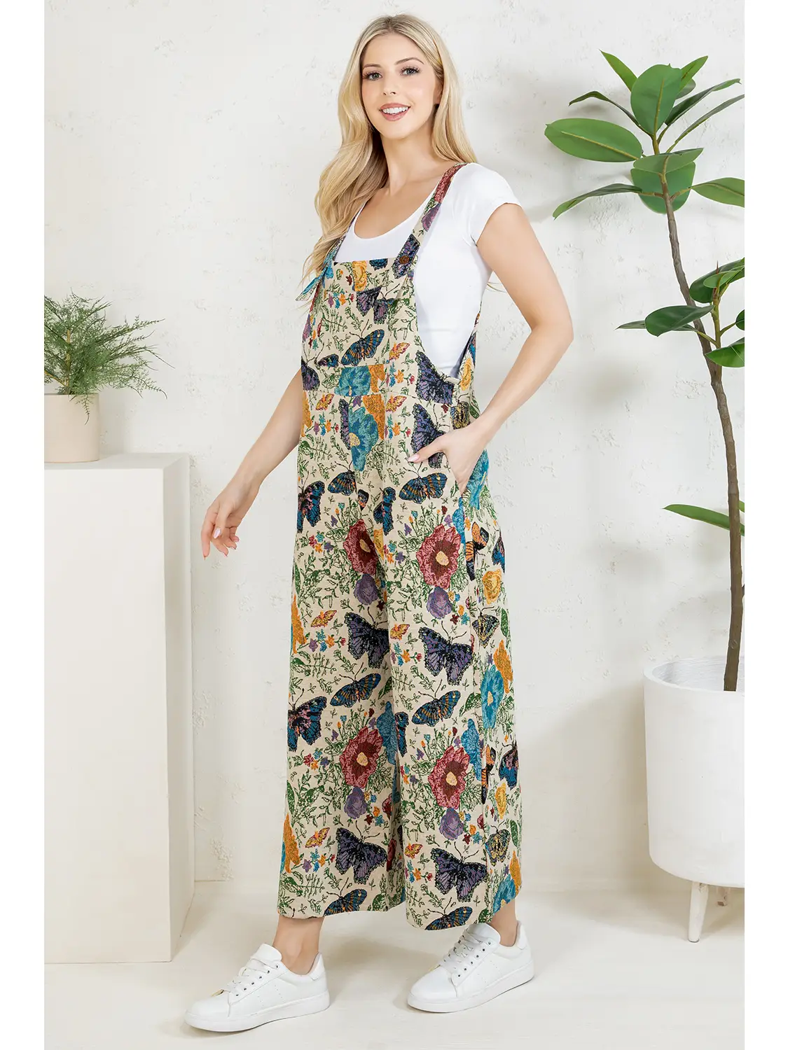 Floral Butterfly Overall