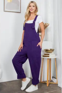Solid Corduroy Overalls