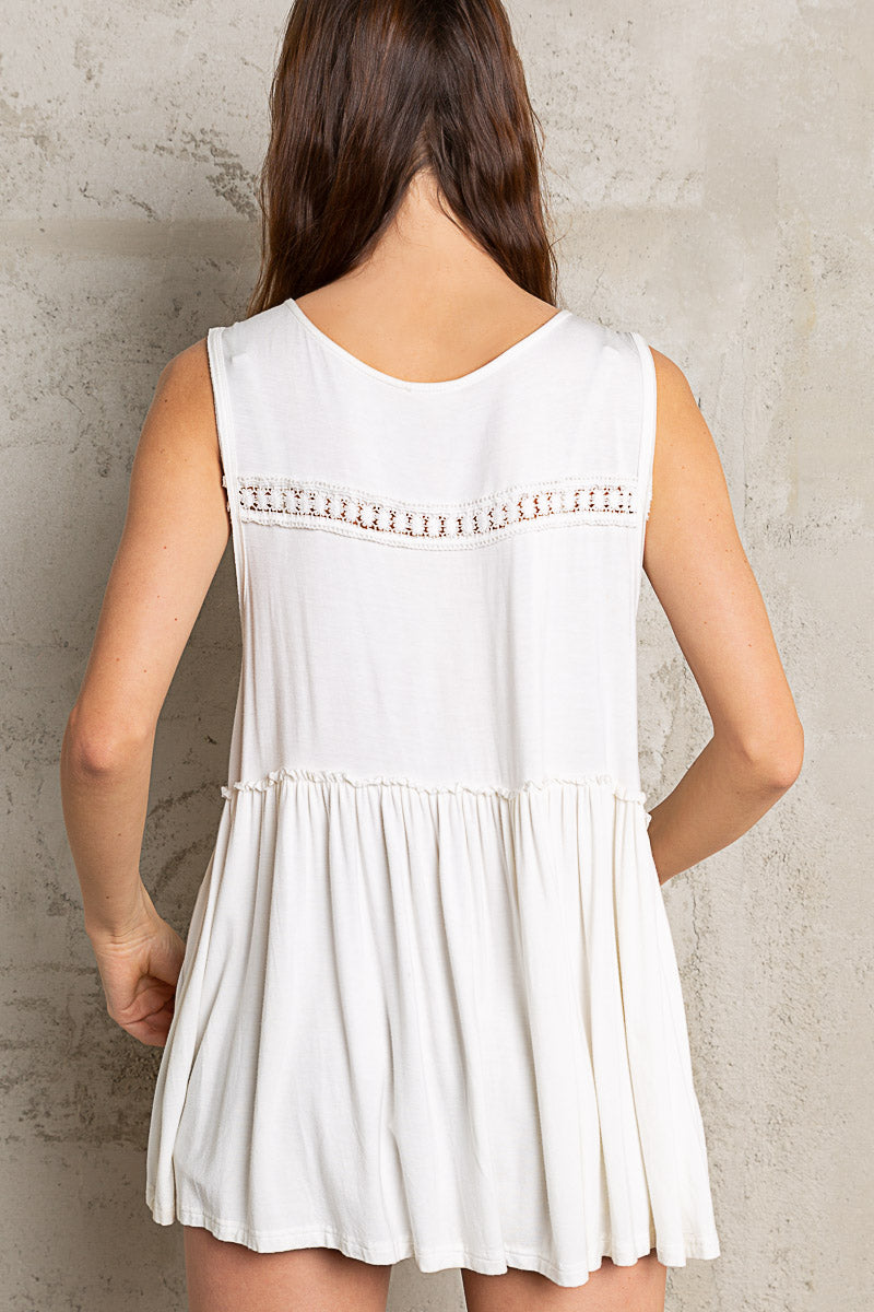 V-Neck Babydoll Knit Tank Top