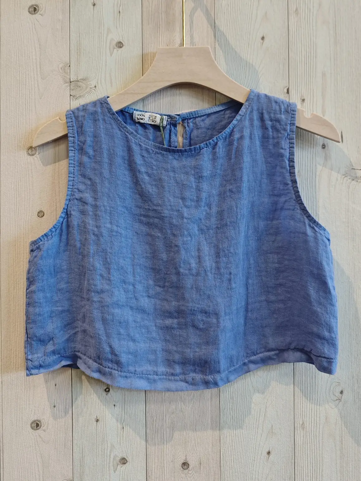 100% Linen Crop Top