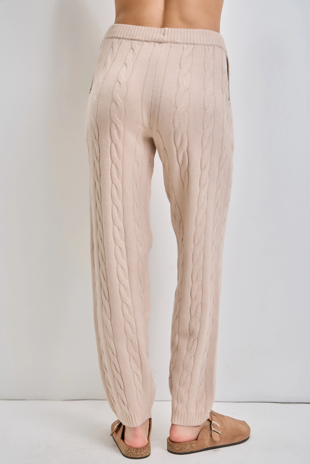Cable Knit Drawstring Pants