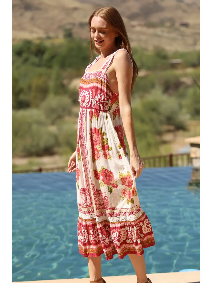 Lace & Tie Maxi Dress