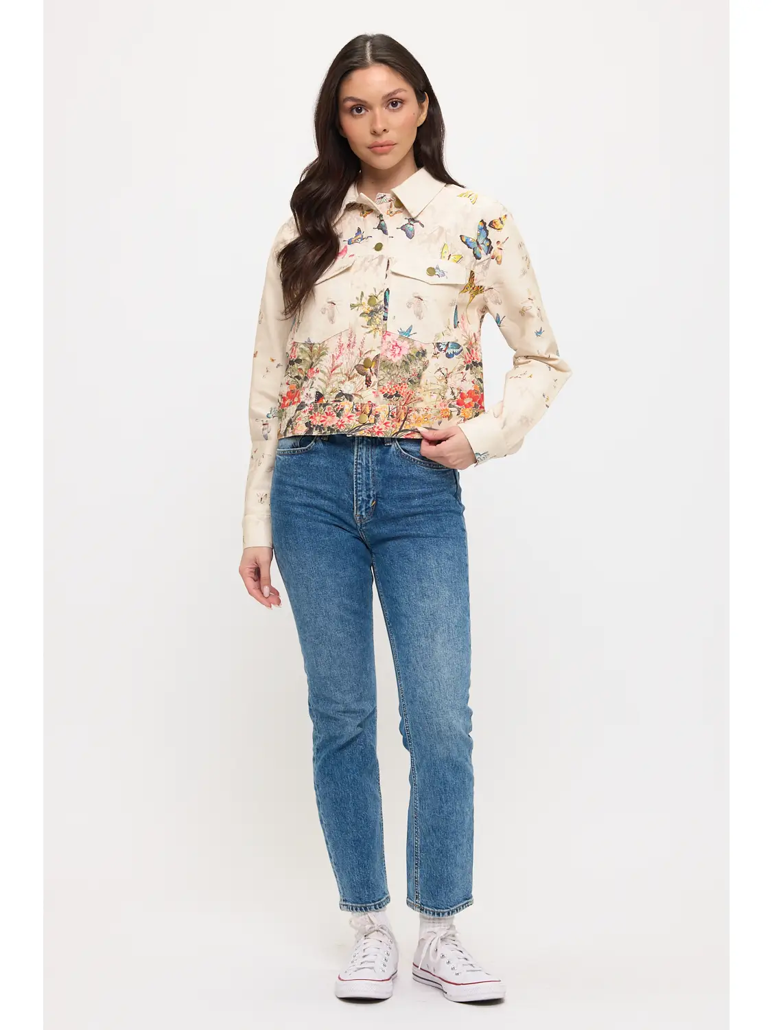 Butterfly Floral Print Jacket