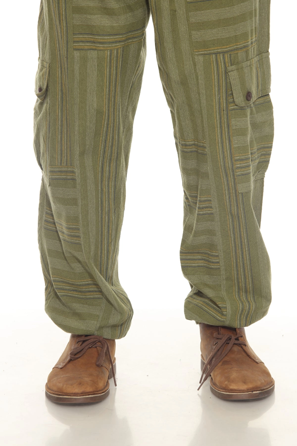 Unisex Patchwork Strip Cargo Pants