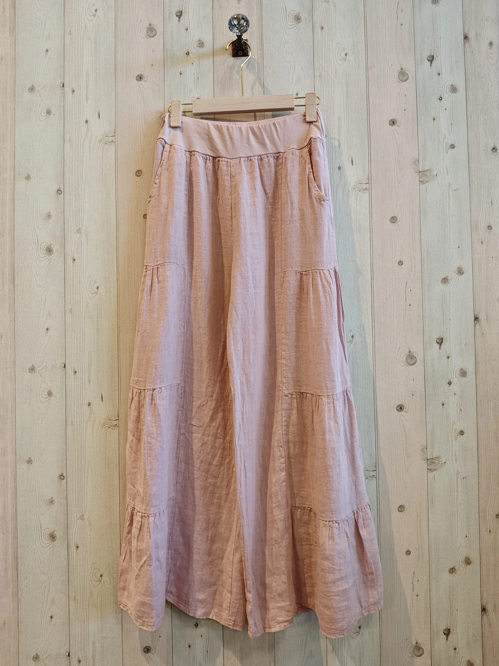 Linen Wide Leg Tiered Pants
