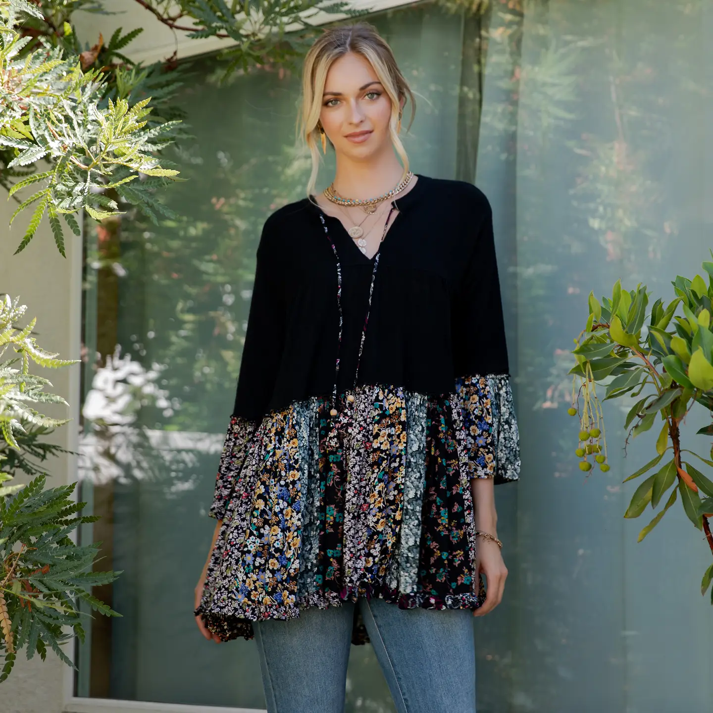 Chic Band Collar Top