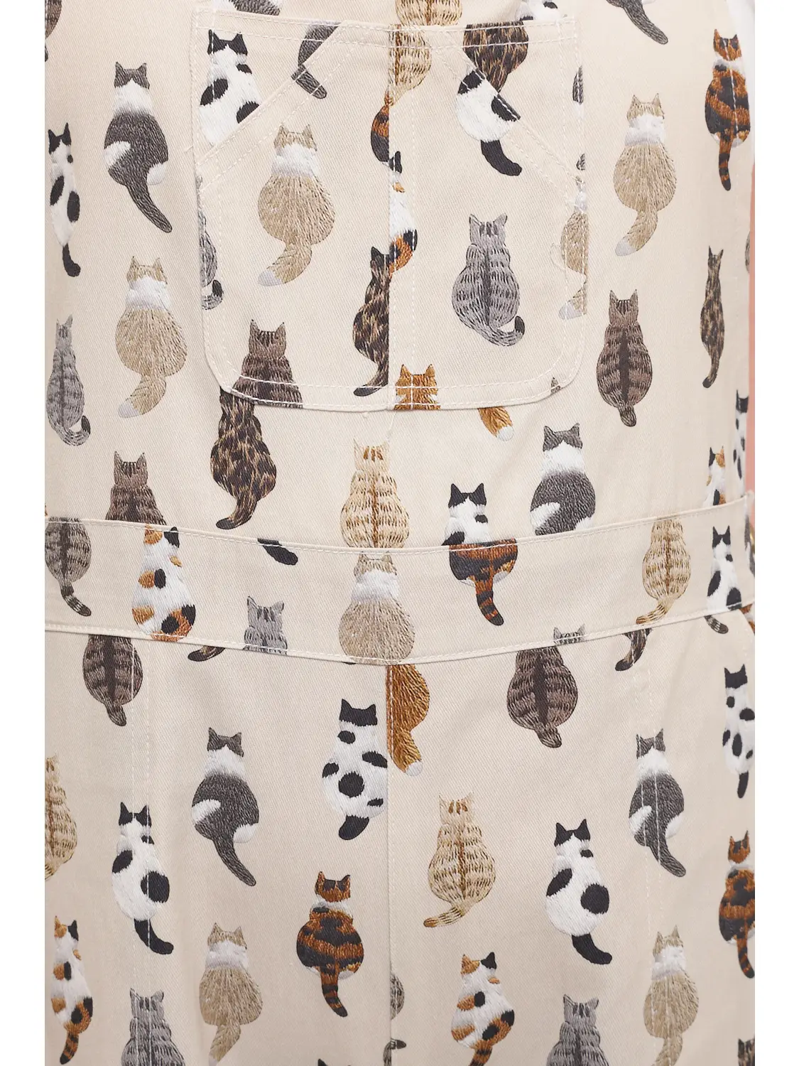 Whimsical Cat Tails Print Overall