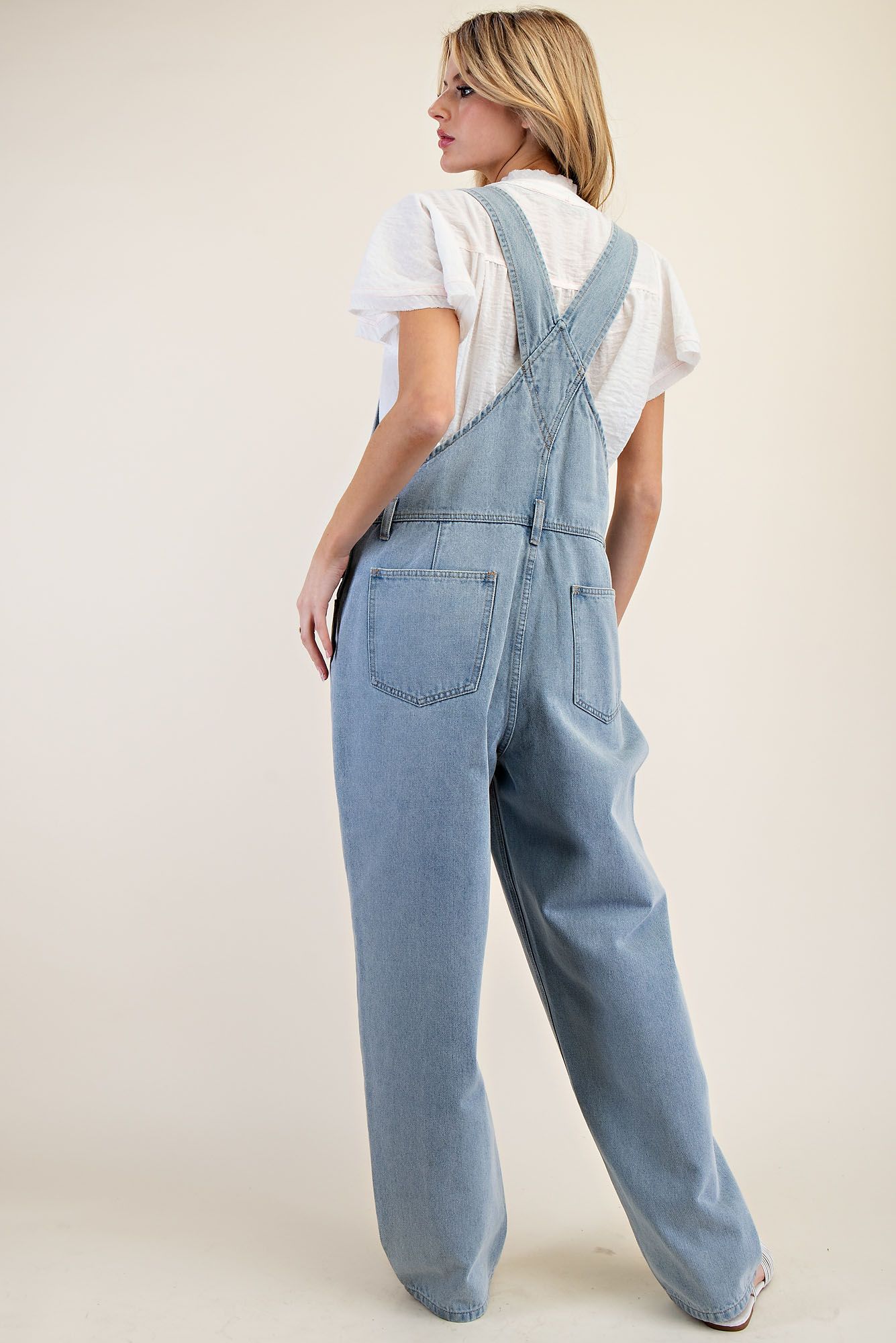 Washed Denim Overalls
