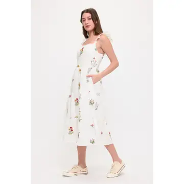 Floral Meadow Embroidery Dress
