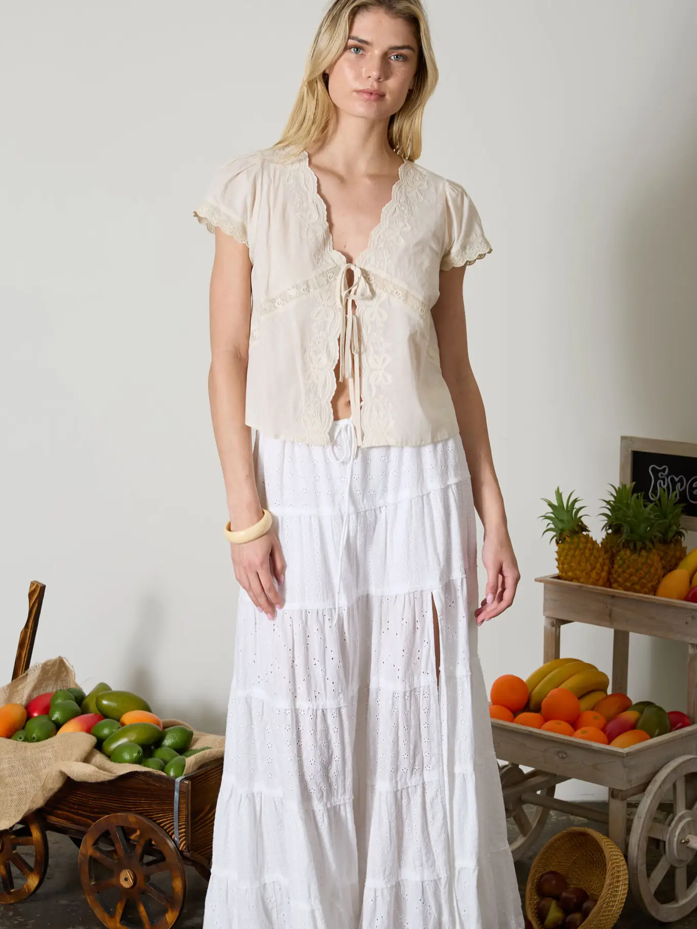 Front Tie Lace Top