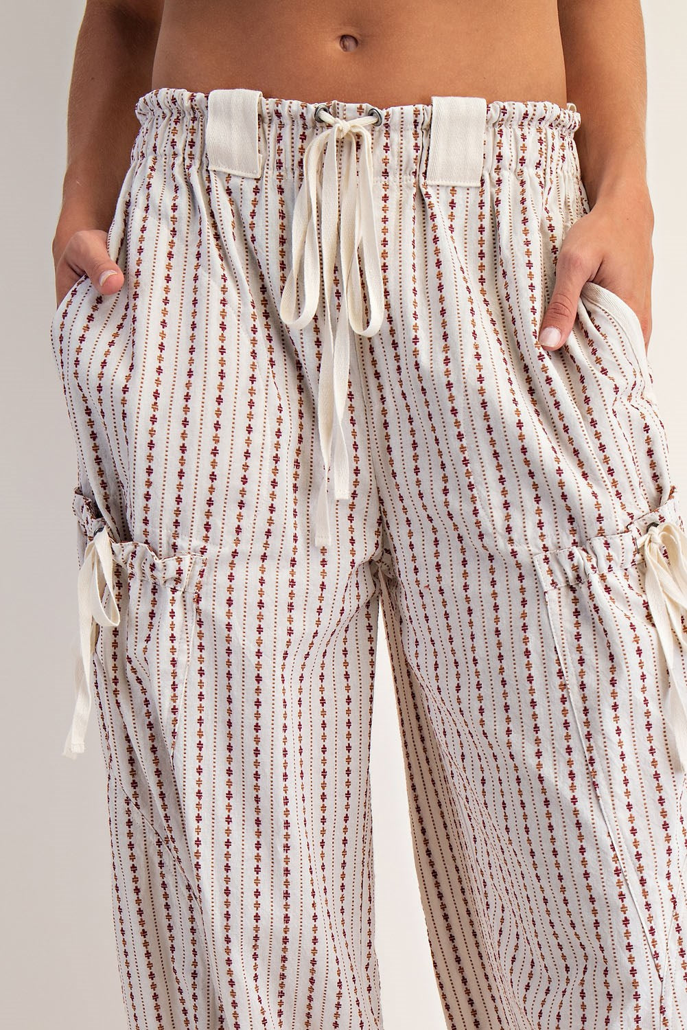 Soft Washed Micro Diamond Striped Joggers